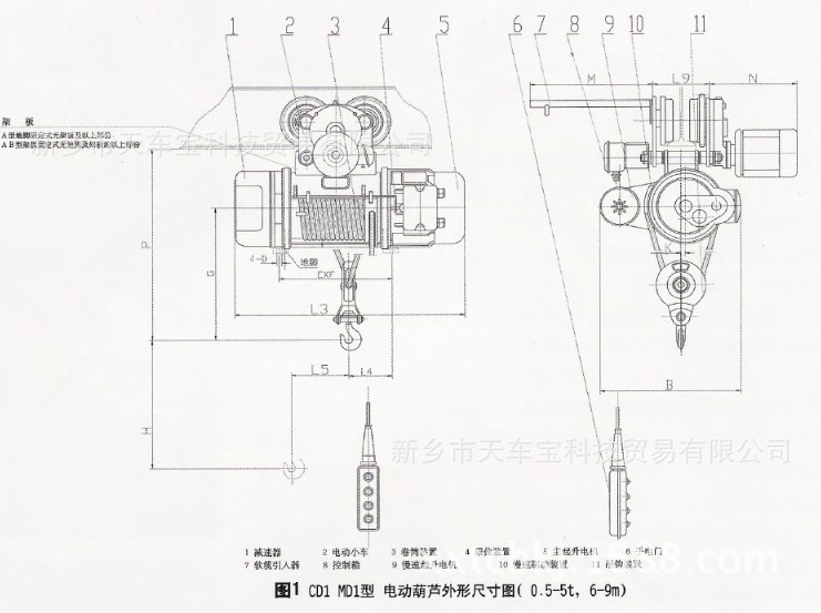 厂家亚重cd型3t-6m龙门吊专用电动葫芦,防爆电动葫芦