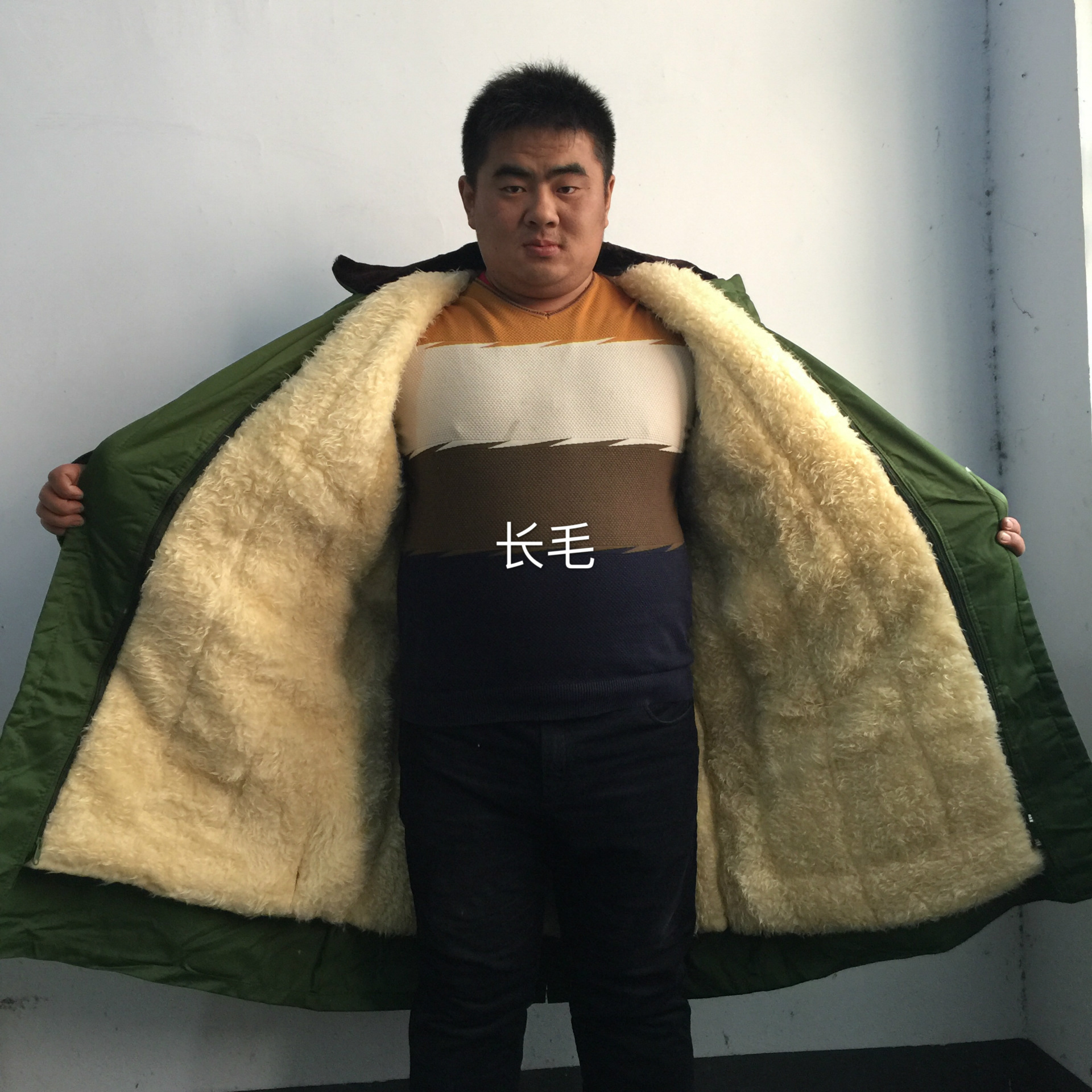 批发羊毛军大衣棉大衣长款加厚多功能大衣冬季男保安大衣防寒棉