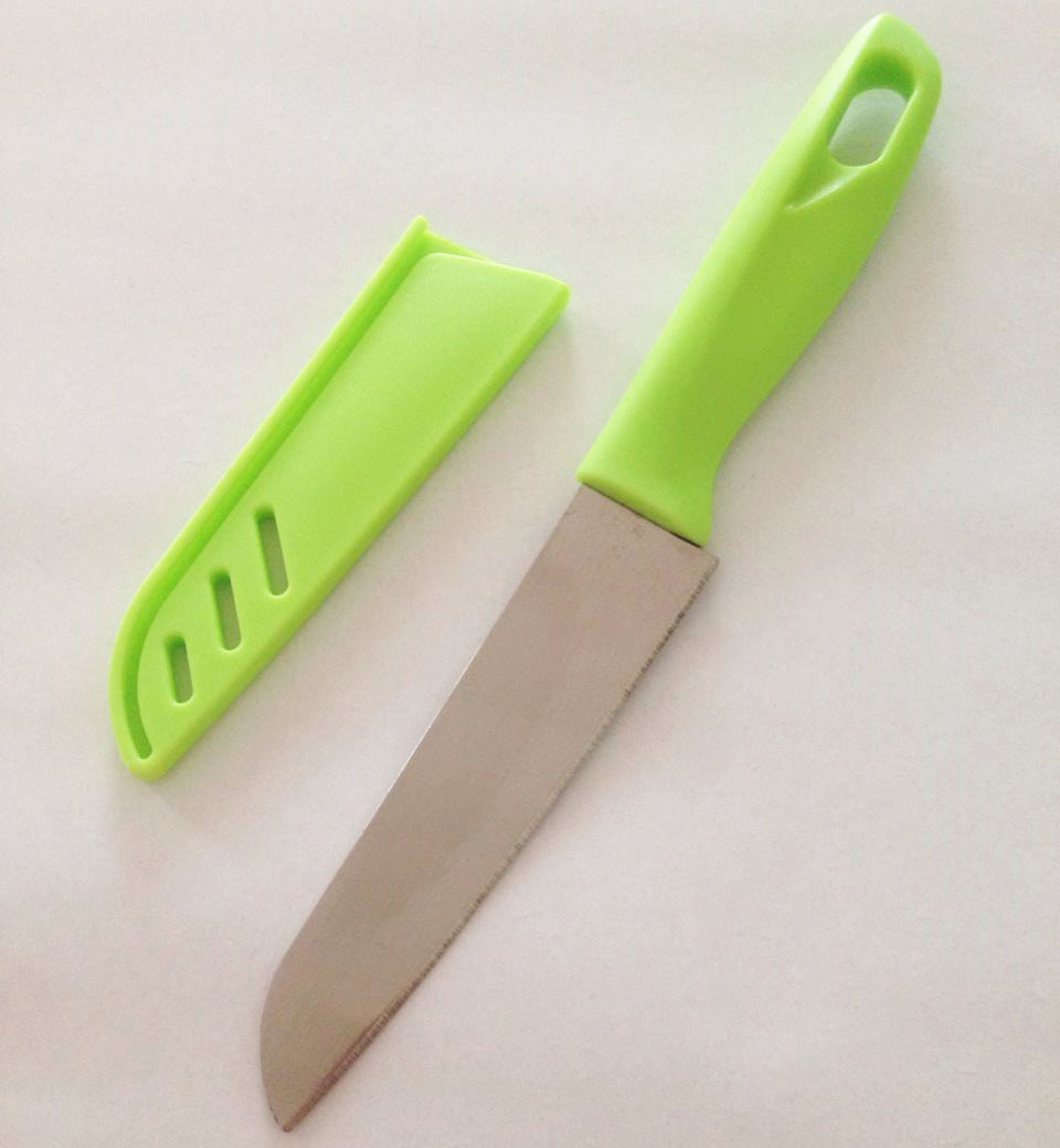 糖果色水果刀不锈钢削皮刀瓜果刀厨房削皮器便携刀套刀子厂家直销