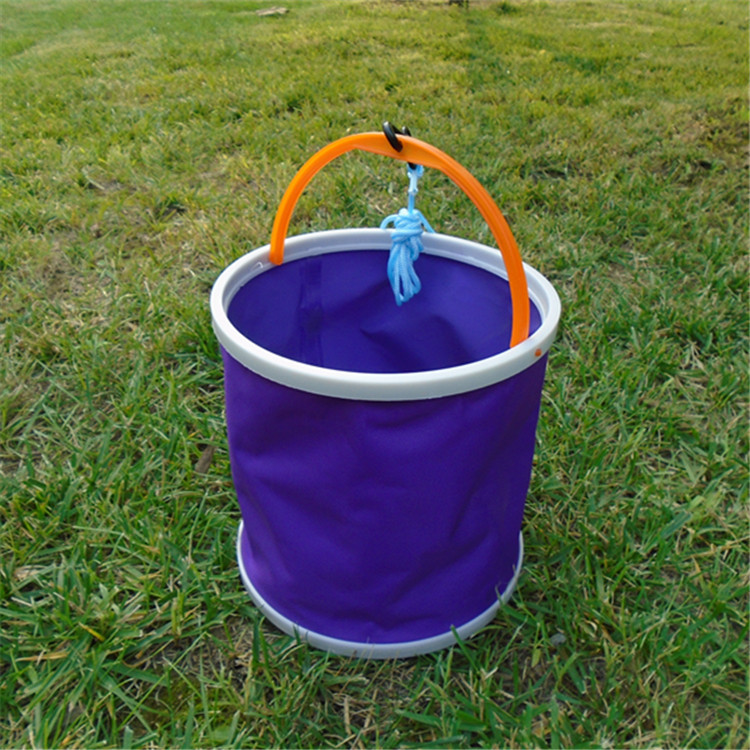 批发折叠打水桶 收纳桶 钓鱼桶 帆布装鱼水桶 带绳子钓鱼箱