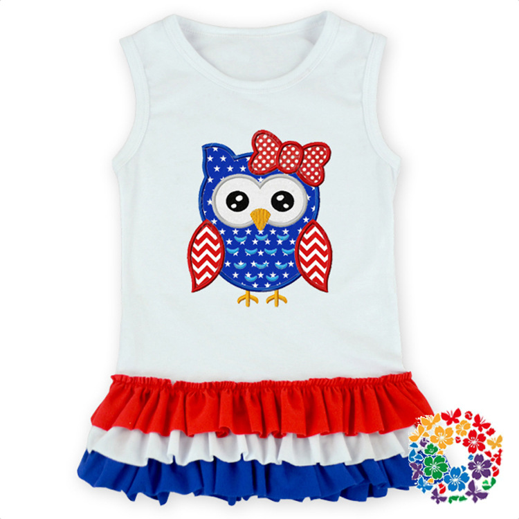 外贸童装2016夏款 韩版 女童卡通绣花