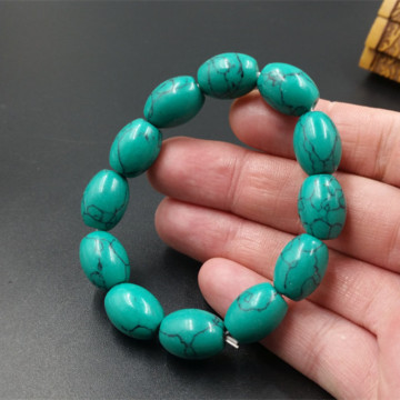 饰品手链优化绿松石米珠手链大号米珠手链仿玉石手链人造绿松石