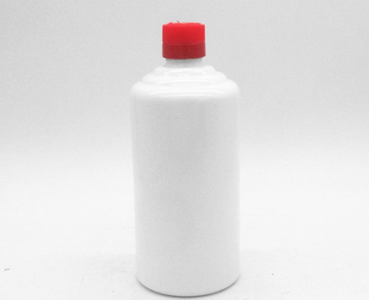 供应一斤装乳白色白瓷酒瓶500ml白瓷酒瓶带盖子厂家批发白瓷酒瓶