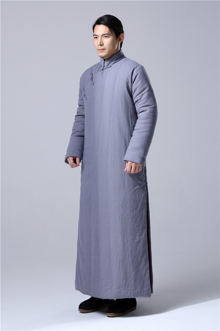 中国风男装冬民国风复古棉袍长袍大褂中式棉袄宽松棉衣长款棉服男