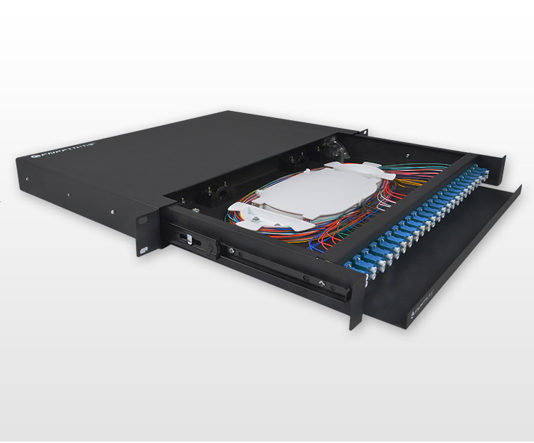 万级抽拉式光纤终端盒配线架24口48芯lc单模满配机架式光缆终端盒