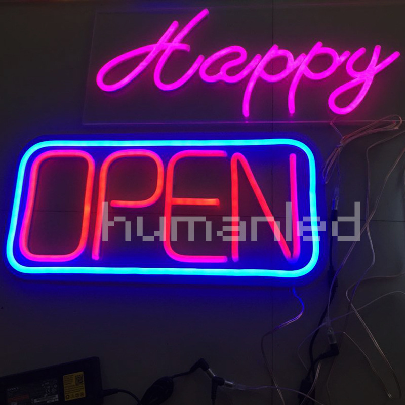 高品质 led open霓虹灯广告牌 营业招牌 柔性霓虹灯标识dc 12v