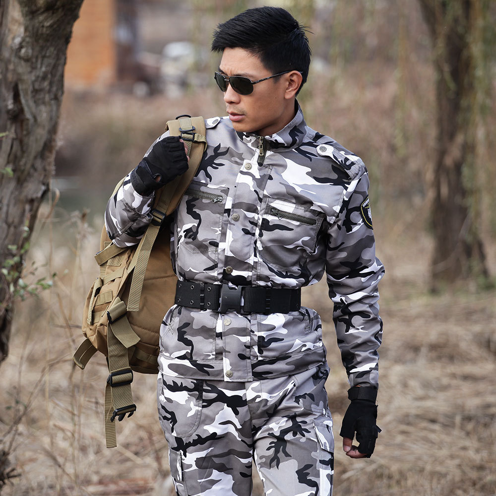 订制猎人雪地野战迷彩服 户外迷彩服 厂家订做军迷特种兵迷彩套装