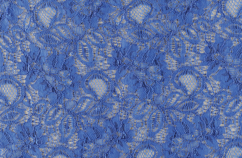 鼓线蕾丝 宝蓝色 裙装 礼服布料 现货面