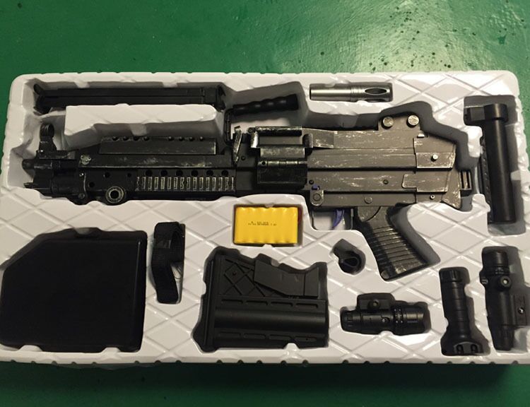 zh1208泽桦m249下供水弹枪 重机枪电动连发水弹枪 儿童玩具cs枪