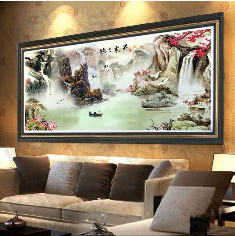 新款5d钻石画十字绣流水生财客厅装饰厂家