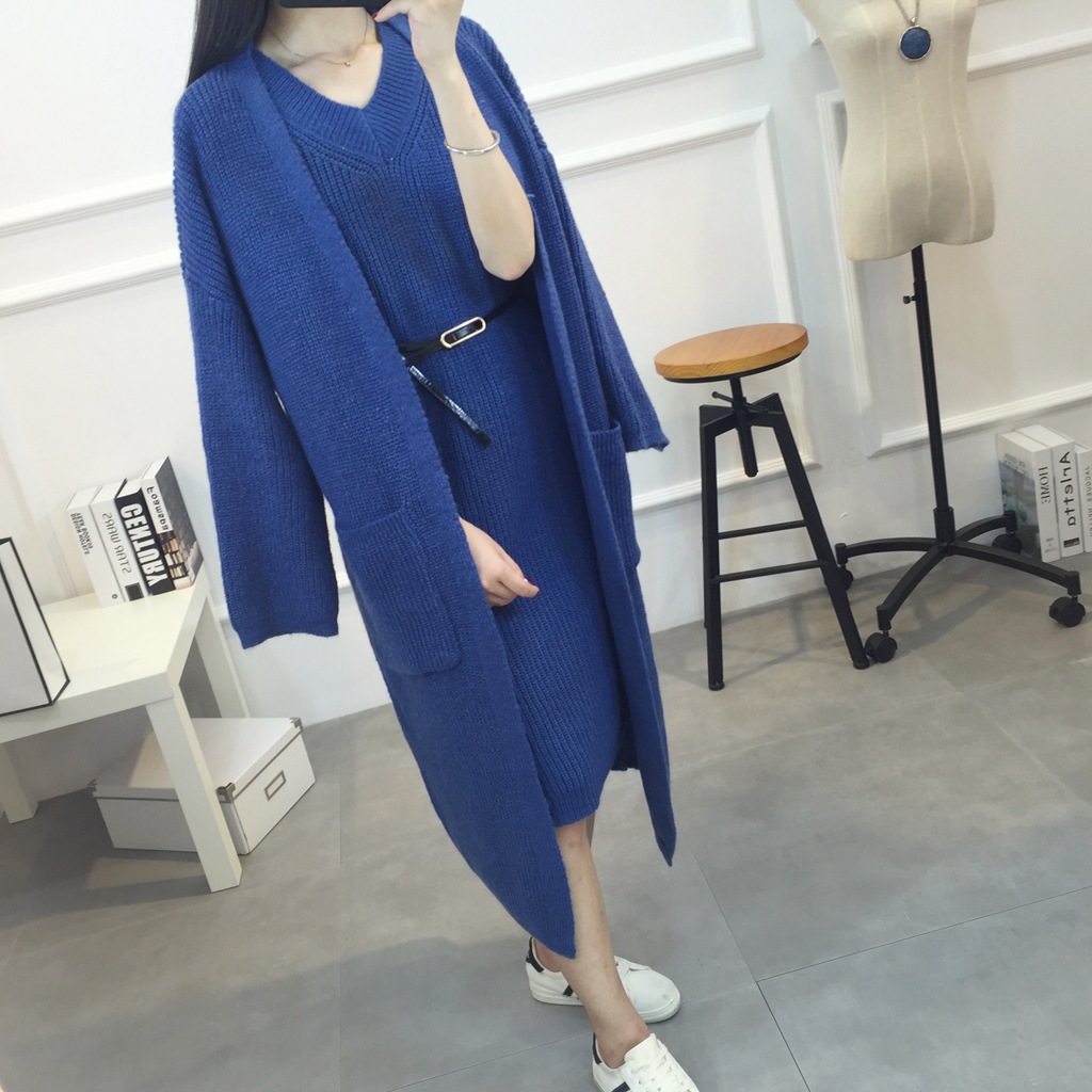 2016秋季女装韩版针织时尚套装针织衫开衫两件套毛衣 女批发