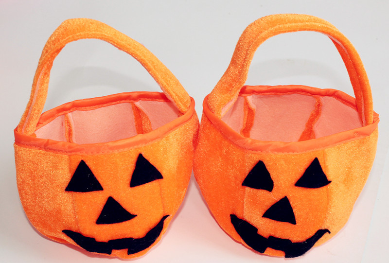 万圣节道具装饰品 南瓜袋 手提金丝绒南瓜袋儿童礼物糖果袋