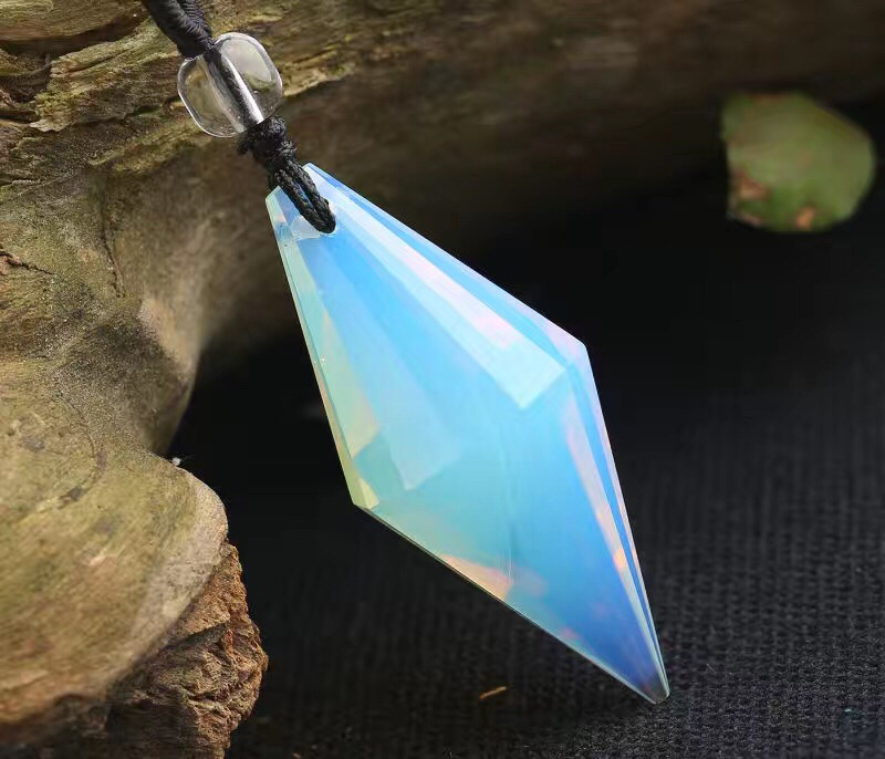 蛋白石灵摆吊坠 六芒星能量石男女款挂坠大量批发蛋白石吊坠