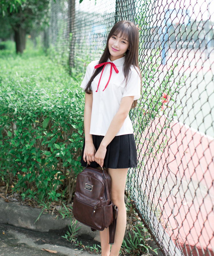 日系学生夏天森女日韩班服校服jk制服百褶裙学院风长袖水手服l16