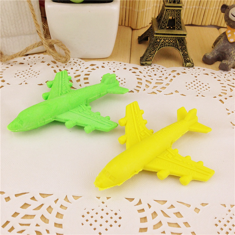 厂家供应创意卡通民航客机飞机橡皮擦学生文具儿童学习用品