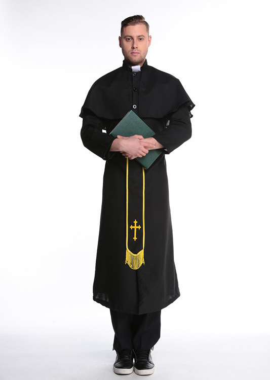 实拍万圣节耶稣服装 男传教士牧师服 玛利亚 神父 修女服装十字