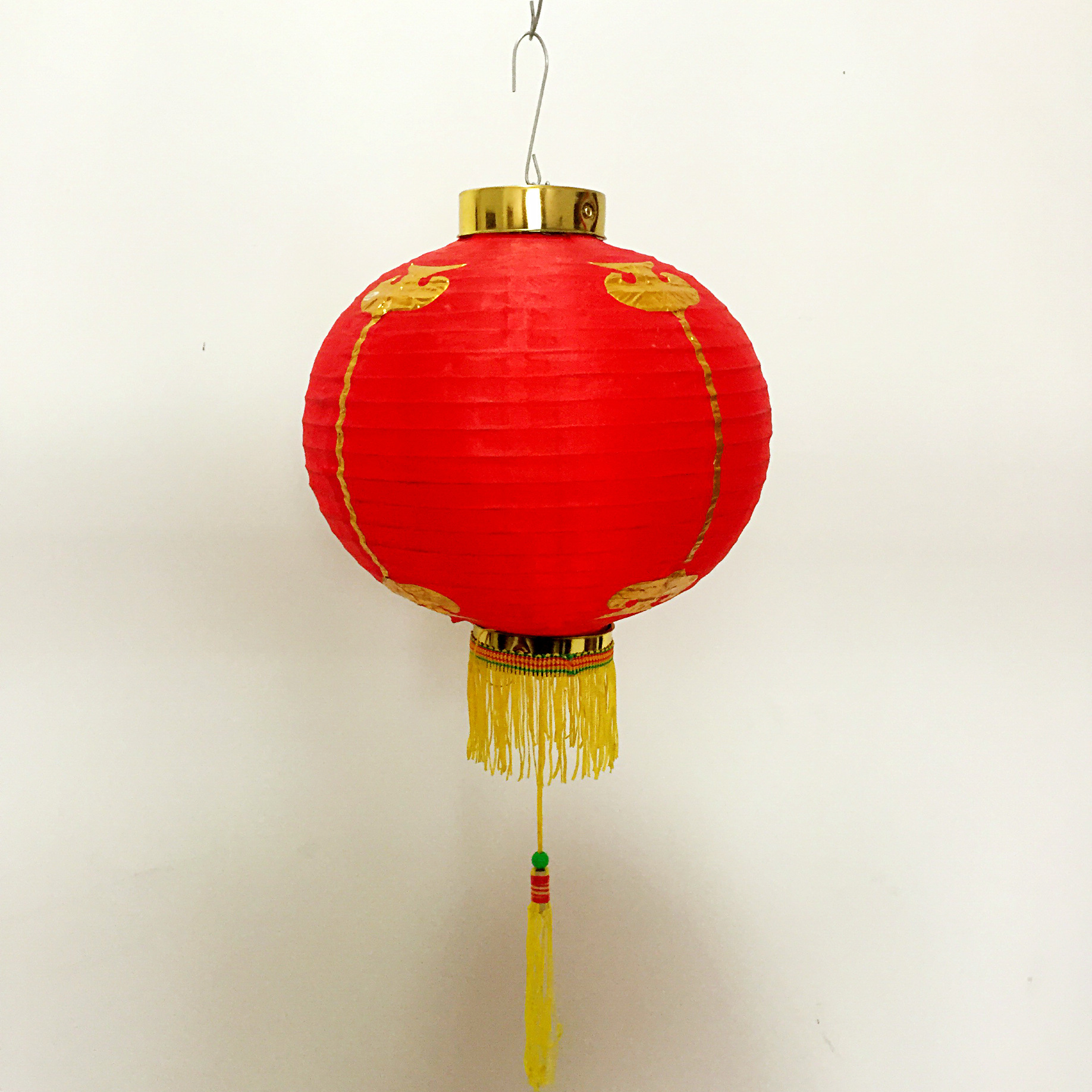 12寸全红圆灯笼绸布广告灯笼 定制户外防水 金边红灯笼 厂.