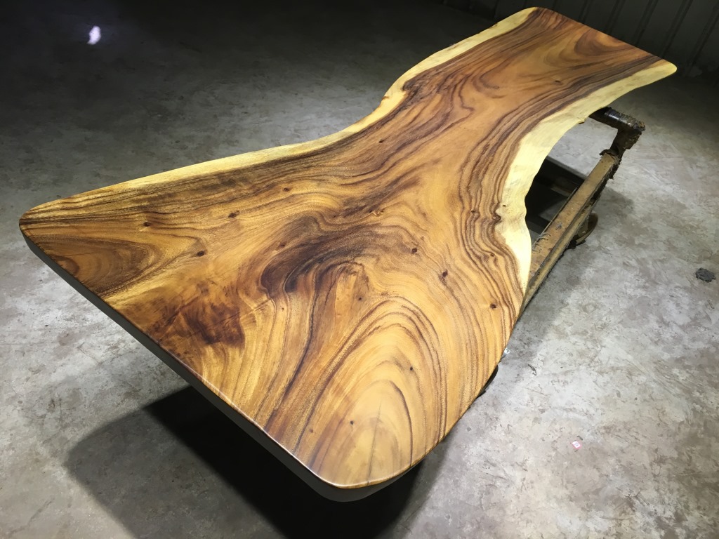 琥珀木原木实木大板茶台 办公会议桌大班台餐桌266-75-.