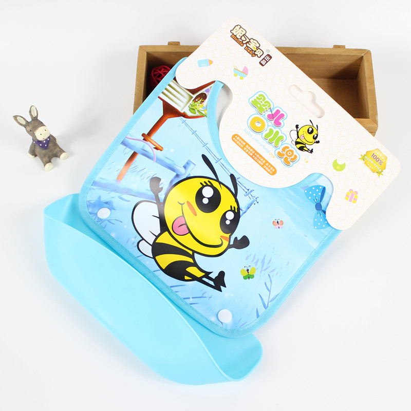 颜色搭配发货 精美独立包装 卡通小饭兜