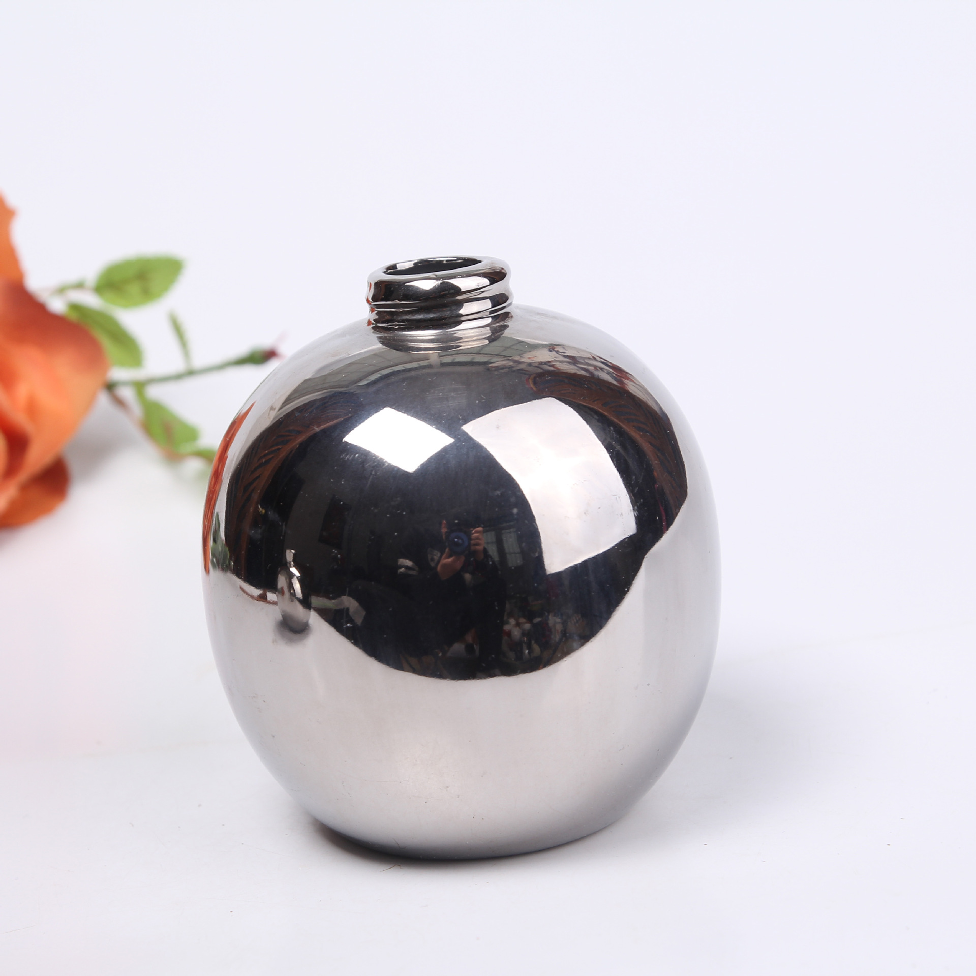 厂家直销电镀银香薰炉客厅卧室陶瓷工艺品精美陶瓷摆设用品jy034