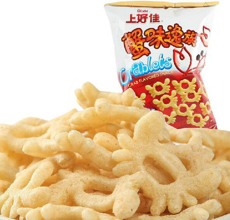 上好佳膨化薯片鲜虾片虾条芝士条6g-7g牛奶小饼零食休闲组合批发
