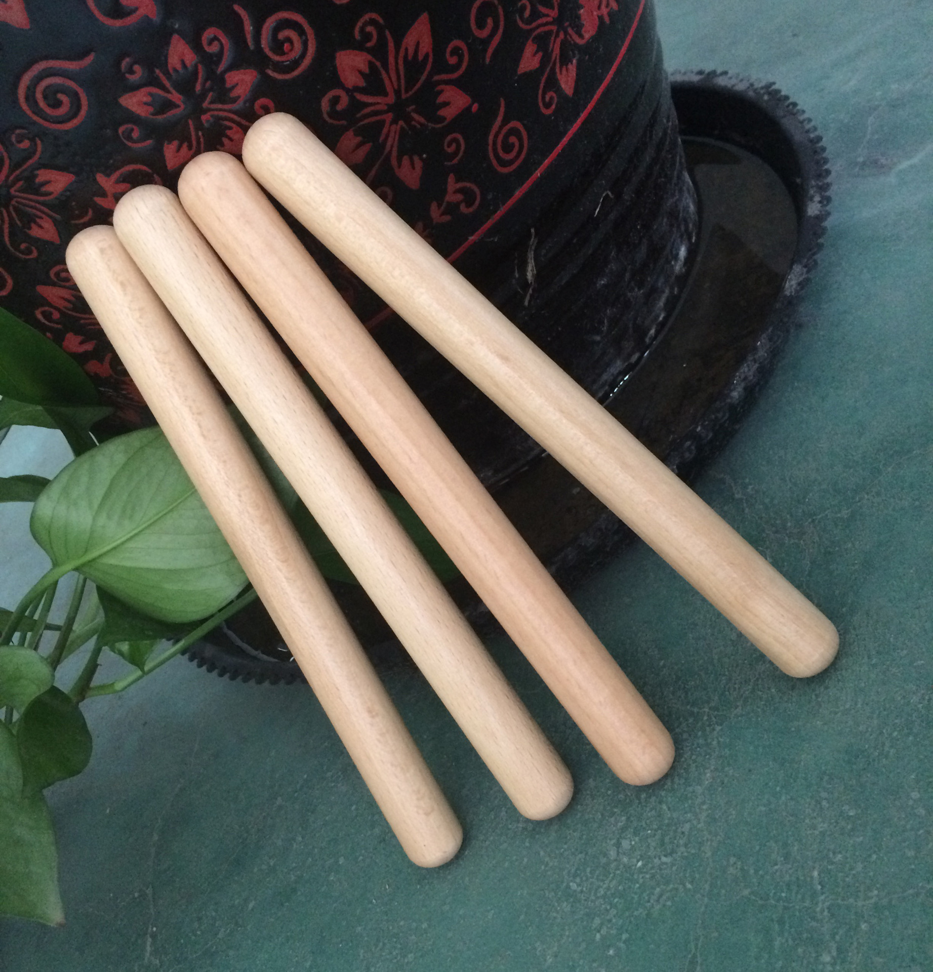 榉木木制益智婴幼儿童玩具奥尔夫打击乐器教具锣鼓节奏棒.04