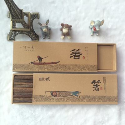 厂家生产定制筷子包装盒 牛皮纸纸盒剪刀盒餐具刀叉抽屉式礼品盒