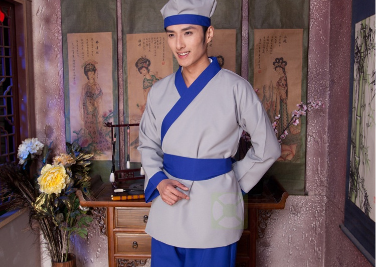古装汉服古代家丁小二仆人书生杂役演出茶馆酒店工作服装男女表演