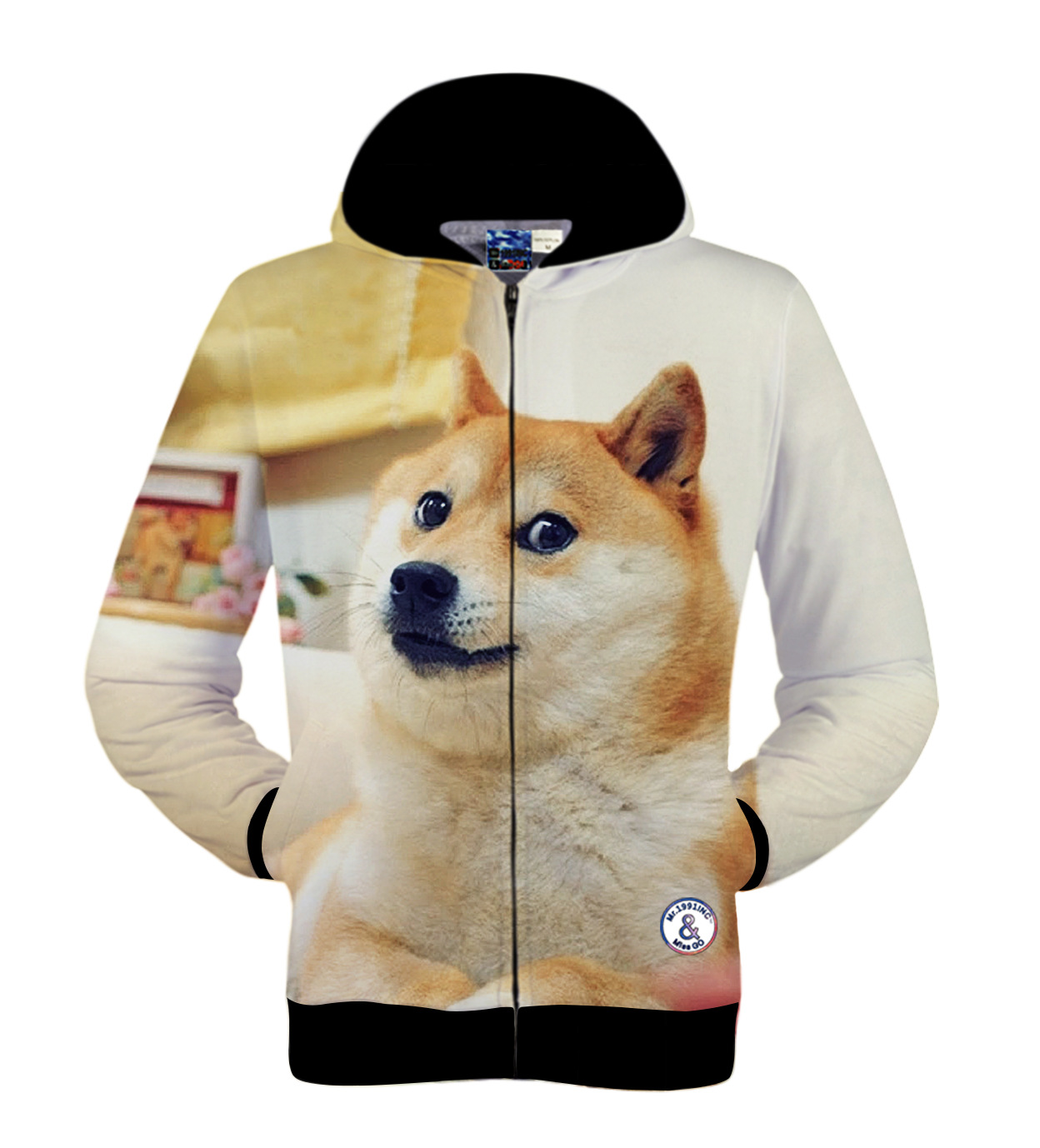 3d夹克连帽欧美外贸男女拉链外套运动保暖动物搞笑嘻哈恶搞连帽衣