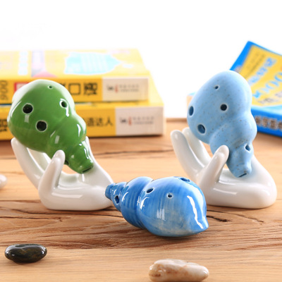 6孔陶笛 中音c调 送歌谱和挂绳 景区礼品 瓷笛海螺