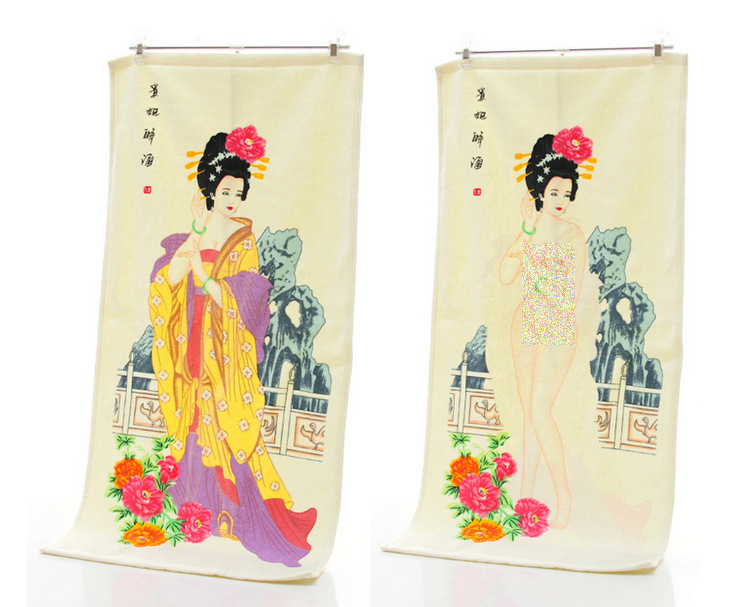 高阳百盛纺织厂家直销美女变色毛巾脱衣面巾纯棉新品火爆销售批发