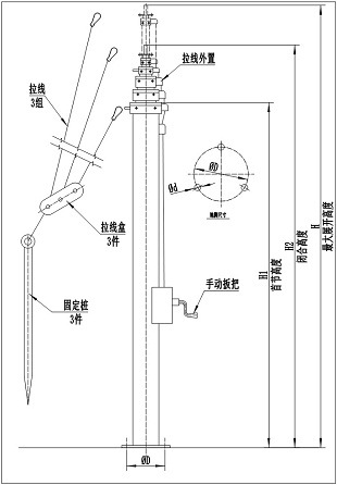 欧克移动云台摄像机升降杆. 摄像头升降器.手动升降器 可选3-20米