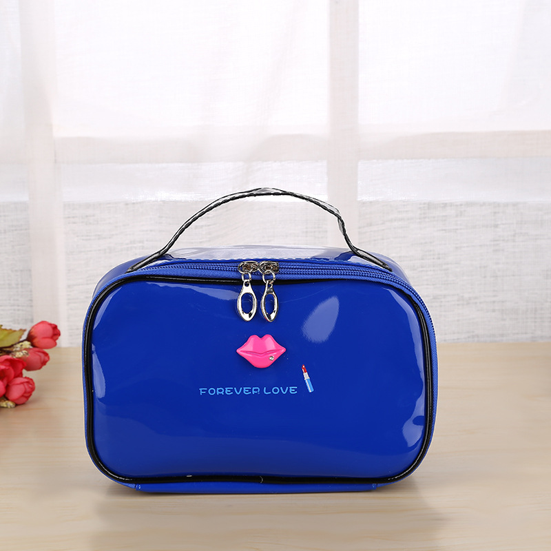 Korean New Pu Cosmetic Bag Hot Selling Travel Large Capacity Portable Toiletry Bag Portable Cosmetics Storage Bag
