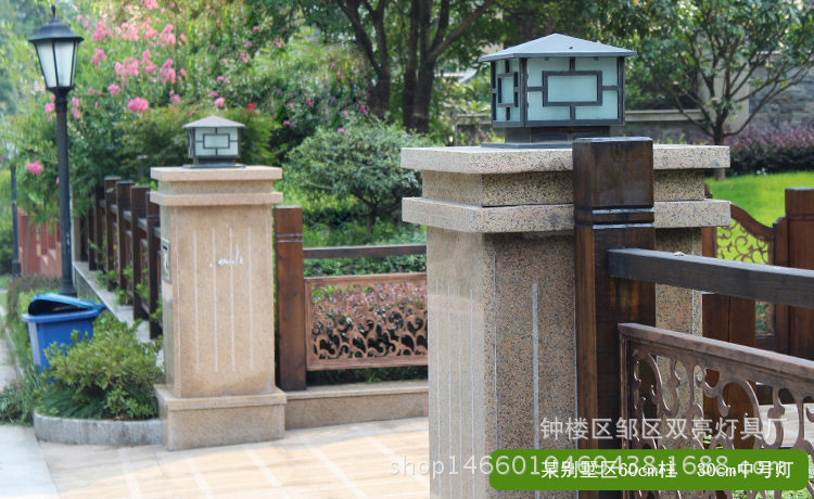 中字墙头灯 柱头围墙灯方形柱子灯大门别墅