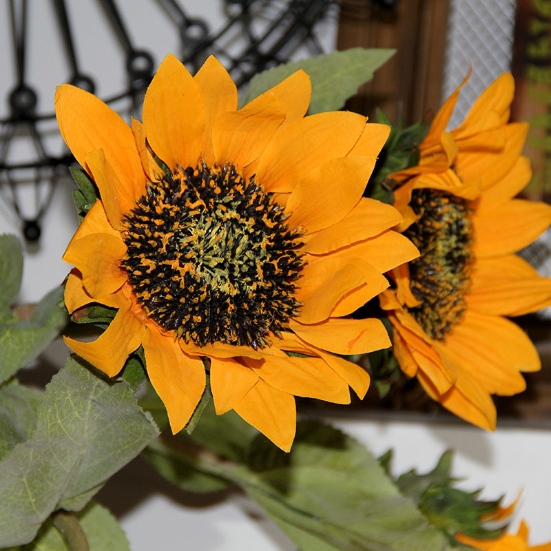 厂家直销仿真单支单头向日葵太阳花落地摆放花假花绢花批发
