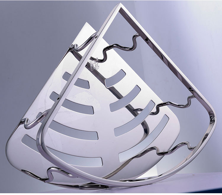 供应全实心304不锈钢亮光单层角架 浴室置物架镜光工艺 厂家直销