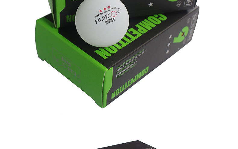辉胜 三星赛璐珞40mm老材料乒乓球 6只装 盒装三星球 厂家直销