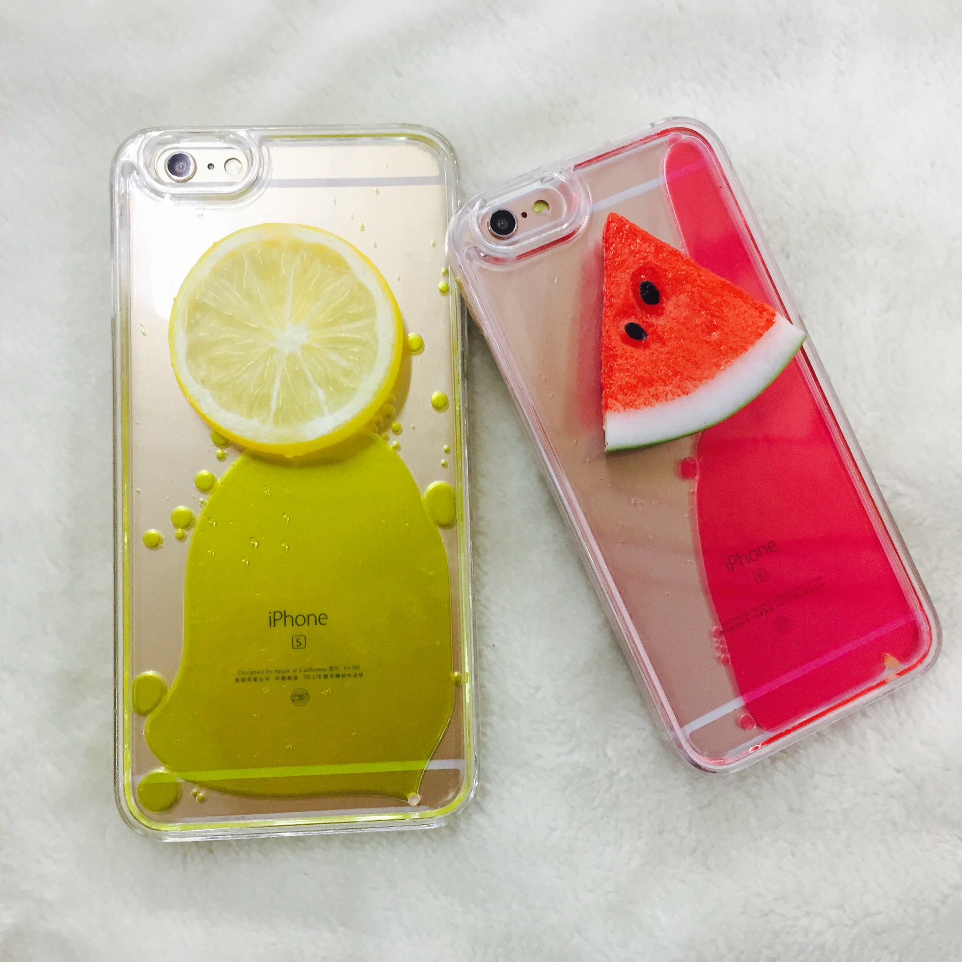 日本水果西瓜液体苹果6plus手机壳 柠檬流动ihone 6s手机套批发