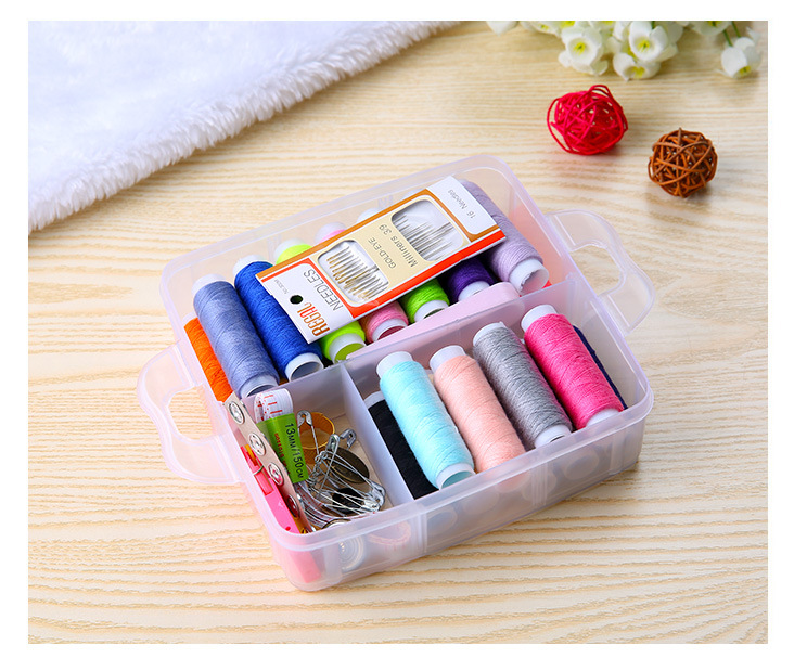 多功能便携式金尾针针线盒12件套装 家用缝纫组合套装针线包