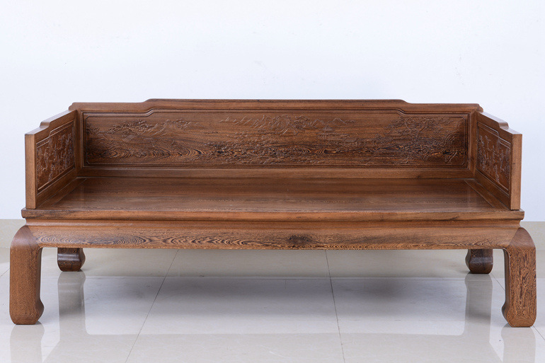 红木罗汉床 实木家具 鸡翅木山水罗汉床中式明清古典仿古