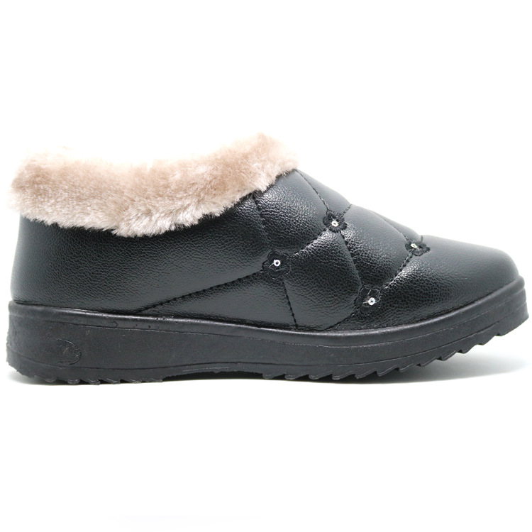 偃师老北京棉鞋2016冬爆款皮窝窝棉女 休闲一脚蹬妈妈鞋地摊鞋子