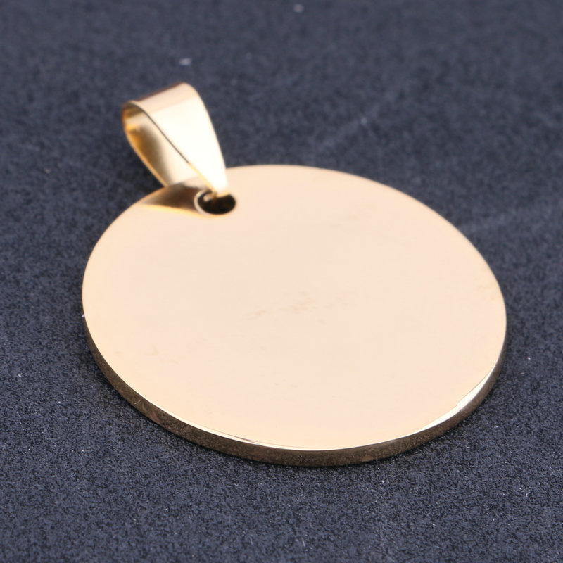 内孔圆形不锈钢吊牌 空白金属牌 钛钢挂牌狗牌宠物牌 logo牌