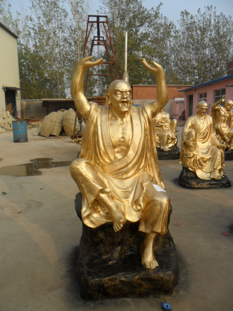 铸铜罗汉雕塑十八罗汉降龙伏虎布袋和尚寺庙佛祖护法罗汉像托塔罗