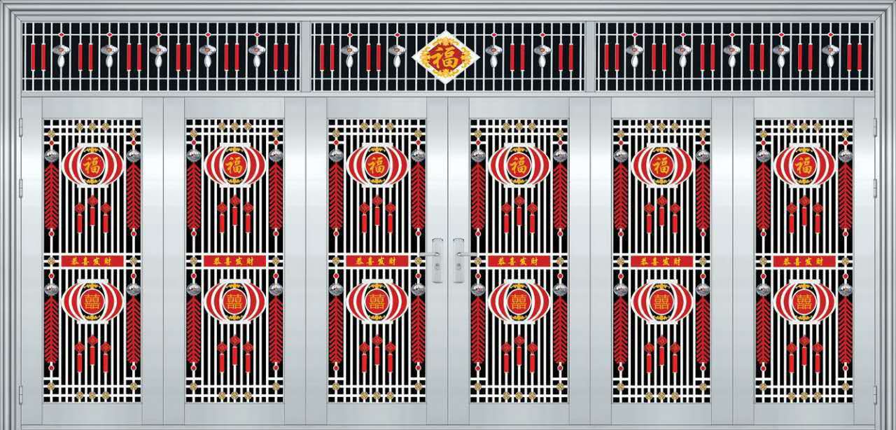 厂家供应 不锈钢六开门 不锈钢304进户门 庭院大门 不锈钢防盗门