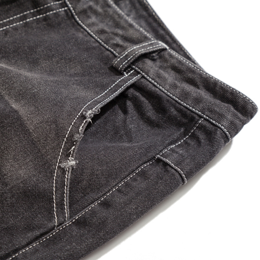 原创新款日系街头潮流个性闪电纹牛仔裤青年