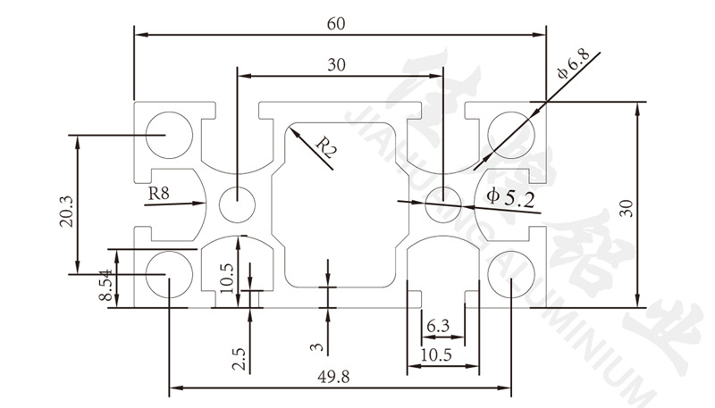 厂家促销工业铝型材 3060工业铝型材 u型槽工业铝型材