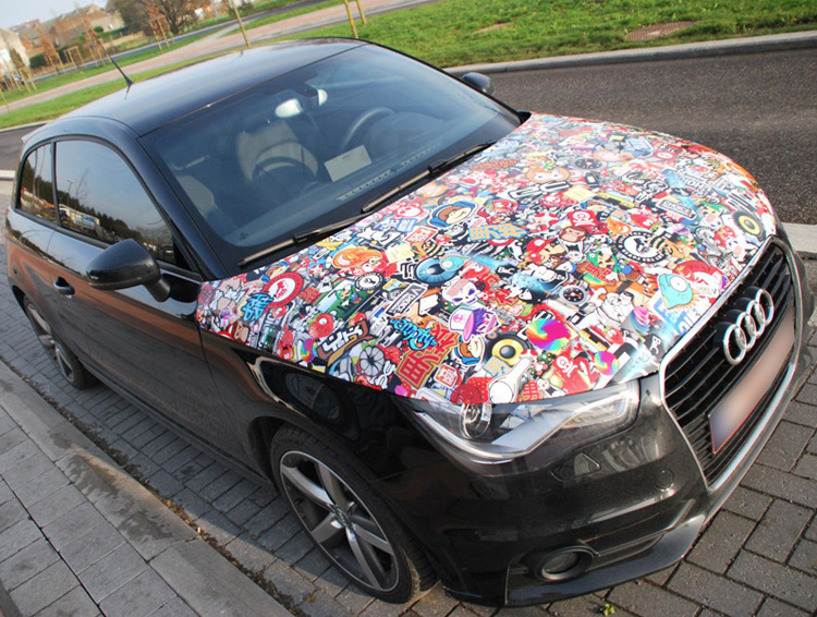 汽车卡通涂鸦贴膜 汽车个性改色膜 车身装饰贴膜 星空膜全车贴