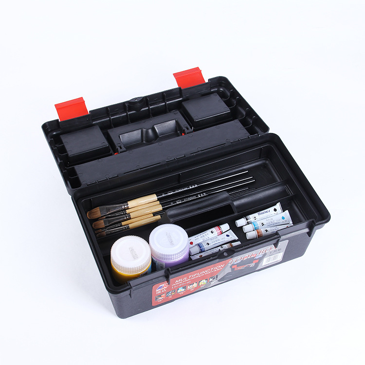 厂家直销 16寸美术画画工具箱 多功能收纳箱 水粉颜料箱 绘画箱