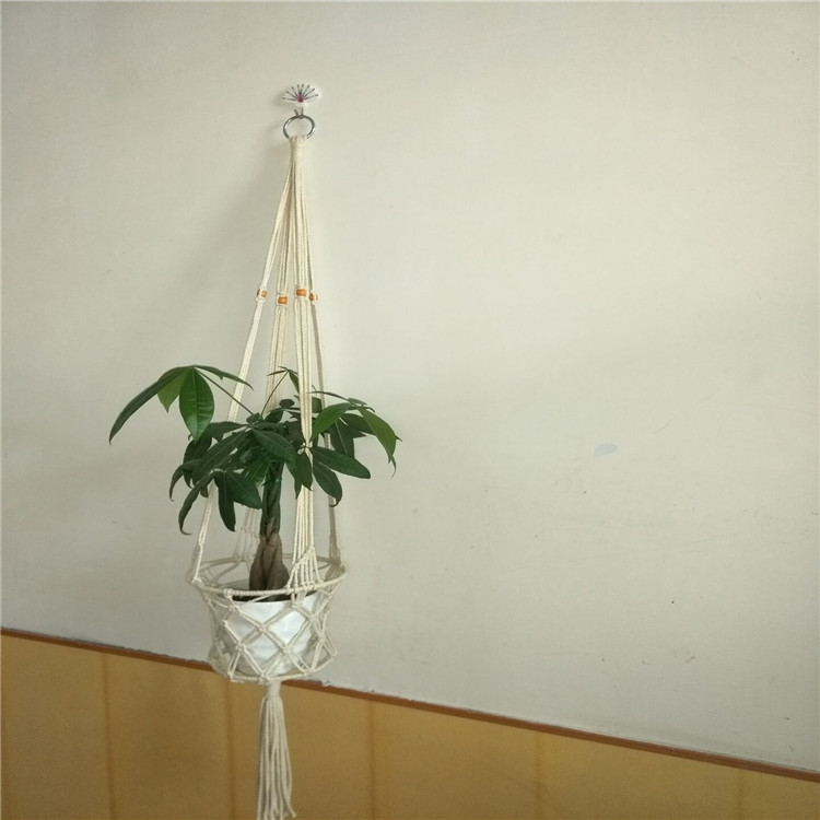 植物挂绳手工麻绳吊式花盆吊绳吊篮花盆网兜吊兜园艺绿化出口