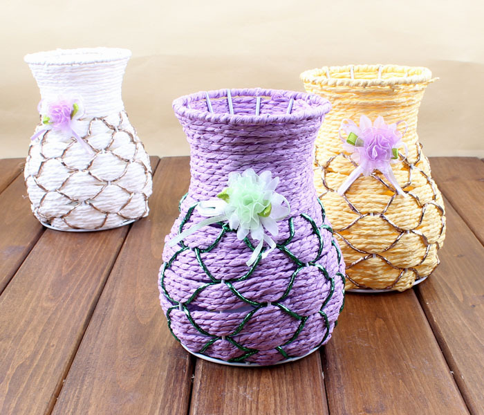 义乌十元店精品藤编工艺品手工编织花瓶摆件插花花瓶九元九